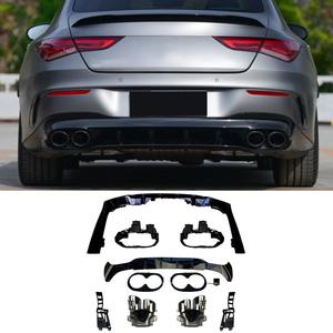 Kit carrosserie, tuyau d'échappement, embout d'échappement, lèvre de pare-chocs arrière pour Mercedes Benz CLA-Class C118 CLA200 260 CLA45, accessoires de voiture - Product Image 2