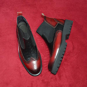 Botas de tobillo de cuero nuevas y lujosas para hombre, botas Chelsea elegantes, cómodas y suaves para hombre - Product Image 1