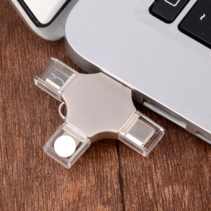OTG แฟลชไดรว์4 in 1 USB แฟลชไดรฟ์32GB เพนไดรฟ์64GB เมมโมรี่สติ๊ก128GB USB อุปกรณ์ USB 16GB สำหรับเป็นของขวัญ128MB CLE DRIVE