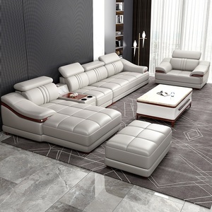 Genuine Leather Sectional <strong>Sofa</strong> <strong>Set</strong> Modular Design Sponge Filled Modern High End Living Room Complete <strong>Set</strong> - Product Image 5
