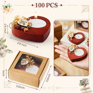 Portacandele in Legno a Forma di Cuore, Bomboniere per Addio al Nubilato, Regali per Ospiti di Matrimonio, Portacandele in Legno per Feste di Anniversario e Artigianato - Product Image 3