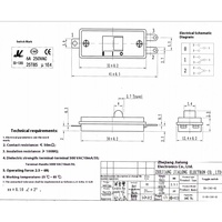 Interrupteur coulissant à trois positions à courant élevé SS-1305-02 pour appareils électriques, pour sèche-cheveux, chauffe-eau électrique, etc.