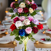 Belles roses simulées Bouquets de salle de mariage Nouvel An Fleurs simulées décoratives Articles chauds pour le Nouvel An chinois