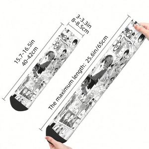 Chaussettes personnalisées imprimées Kawaii Darling in the Franxx Manga Collage pour hommes et femmes, chaussettes extensibles pour l'été, l'automne et l'hiver - Product Image 3