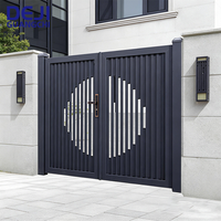 Porte d'entrée en aluminium personnalisable au design simple, facile à installer, portail battant