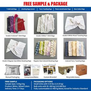 Chiffons en coton 100% de 1 kg, coupes de tissu, chiffons de t-shirt, chiffons de nettoyage industriels blancs, chiffons en coton blancs de 50 lb - Product Image 6