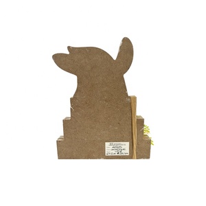 Cartel de madera decorativo de Primavera de Pascua conejito adorno de jardín Placa de mesa para decoración del hogar - Product Image 5