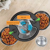 Distributeur de nourriture pour animaux de compagnie en acier inoxydable Wifi 4.5L Double bols électriques Mangeoire pour chiens Mangeoire automatique pour chats pour 2 chats