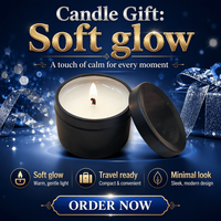 Bougie parfumée cylindrique en cire de soja, aromathérapie, faite à la main, emballage en boîte métallique, 43g, vente en gros, usage domestique