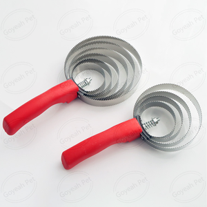 Spazzola reversibile per la toelettatura del cavallo in acciaio inossidabile pettine al Curry del cane con impugnatura morbida - Product Image 5