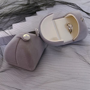 Boîte à bijoux de luxe personnalisée ensemble complet emballage Bracelet boucle d'oreille collier bague boîte à bijoux en velours rose avec Logo - Product Image 5