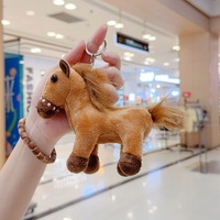 2026 nouvel an cheval en peluche doux or dessin animé Mini poney porte-clés jouet en peluche