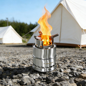Réchaud de randonnée multi-combustibles INBESTCAMP Emergency Rocket Overland Canister, réchaud à bois portable pour pizza - Product Image 1