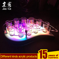 Support de verres à shot en acrylique lumineux à LED, plateau moderne lumineux avec éclairage coloré pour présentation de cocktails, utilisation sur table