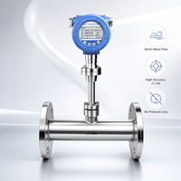 Medidor de Flujo Másico Térmico con Inserción de Brida RS485, Medidor de Flujo de Gas Industrial para Monitoreo Remoto de Gas Natural y Nitrógeno en Campos Petroleros