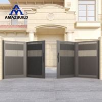 AMAZBUILD Porte de clôture coulissante pliante automatique pour allée et cour de villa Porte pliante