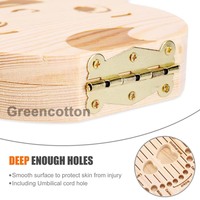 Boîte de fée des dents avec logo personnalisé Boîte de rangement en bois pour les dents des enfants avec cordon ombilical pour cadeau d'anniversaire de dents de bébé