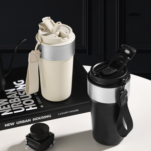 17oz lid double wall insulated <b>coffee</b> mug bpa free Hidden straw mouth&Small sip opening insulated travel <b>coffee</b> mug - Product Image 3