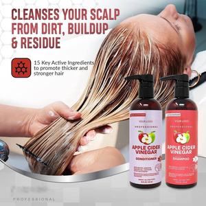 Juego de cuidado del cabello de 16 FLOZ/473 ML, hidratante, nutritivo, ácido de manzana, Vinagre, champú, acondicionador, queratina, rico en ácido salicílico - Product Image 4