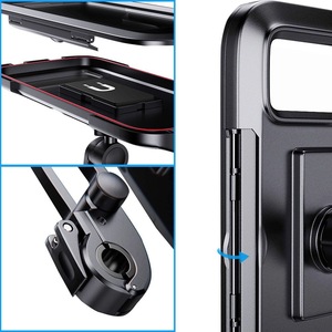 Portatelefono da bicicletta impermeabile scatola per telefono con schermo tattile custodie per <span class=keywords><strong>moto</strong></span> manubrio per <span class=keywords><strong>moto</strong></span> cellulari - Product Image 5
