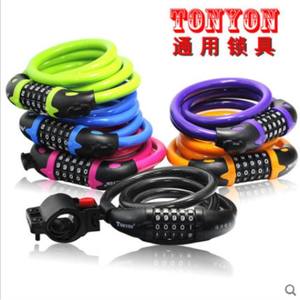 ที 566 ตัวล็อคจักรยานแบบสายเคเบิล 5 หลัก ทนทาน สีดำและสีสุ่มสำหรับจักรยานเสือภูเขา - Product Image 3