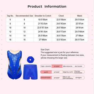 Conjunto de leotardo de gimnasia y danza para niñas con pedrería, espalda en V, malla recortada, sin mangas, con pantalones cortos, brillante, para competición infantil, personalizado - Product Image 6