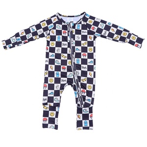 Pigiama per bambini di fabbrica di alta qualità con cerniera stampata in morbido bambù per bambini a maniche corte alla moda per i produttori di tute personalizzate <span class=keywords><strong>Boutique</strong></span> - Product Image 3