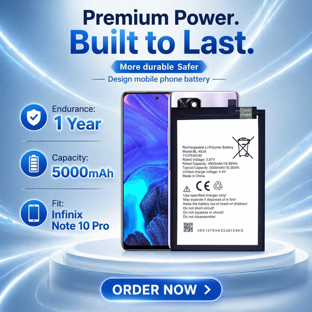 5000mAh BL-49JX Phone Replacement Batteries for Infinix Note 10 Pro Original Quality Phone Battery for Infinix Note 10 Pro