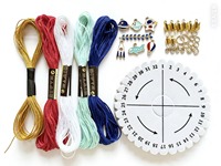 Kit de bracelet à breloques unisexe tendance à faire soi-même avec breloque planète inspirée de la technologie et outils de tressage pour cadeau
