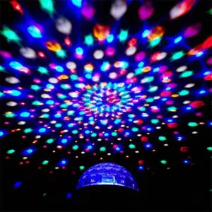 Holiday Gift Music Led Lights Ambient Sound Best Led Small Round RGB Projector Light Crystal Magic Ball Stage Speaker