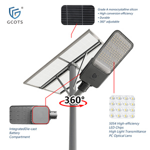 ไฟถนนโซลาร์เซลล์ GCOTS 20W 30W 40W อลูมิเนียม IP65 กันน้ำ ประสิทธิภาพสูง สำหรับถนนกลางแจ้ง สวนสาธารณะ ฟาร์ม แสงสีขาว 6000K เหมือนแสงกลางวัน - Product Image 2