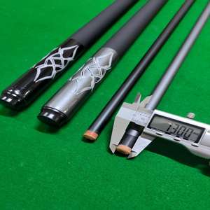 Pasokan Pabrik Tongkat Biliar 2-Piece Berkualitas Tinggi dengan Ujung 13mm Serat Karbon 1/2 Split dan Sambungan Baja Tahan Karat Panjang 147CM - Product Image 3