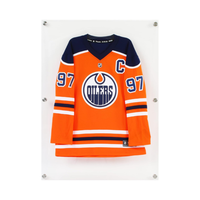 Vitrine de cadre de maillot de t-shirt uniforme en acrylique verrouillable résistant aux UV avec support de suspension mural