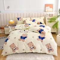 Ensemble de draps de lit en polyester uni 4 pièces, décoration de maison simple et moderne, microfibre polyester, pour mariage et hôtel