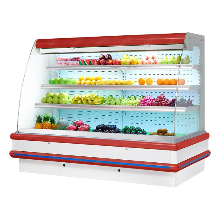 Commercial Open Display Cooler Fresh Vegetable Fruit Showcase