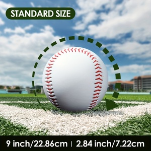 Confezione da 12 palline da baseball standard da 9 pollici con nucleo in sughero <span class=keywords><strong>e</strong></span> gomma in PVC per allenamento <span class=keywords><strong>e</strong></span> pratica per adulti - Product Image 3