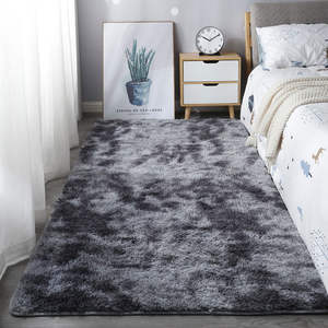 Blanc Noir Rose, Chambre à coucher Fluffy Circle Super Soft Faux Plush Fur Large Furry Rugs Carpet Shaggy Area Rug for Living Room/ - Product Image 2