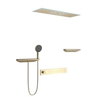Système de douche de luxe en laiton, ensemble de douche thermostatique en cuivre massif avec affichage numérique encastré pour salle de bain