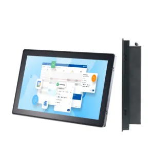 Alumínio Alloy Embedded 15,6 "J4125 touch screen capacitivo montado na parede painel pcc