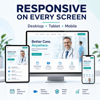 Conception de site Web de services médicaux avec sécurité HIPAA pour tablette, Mac, portail patient médical, plateforme logicielle de télésanté, stock disponible