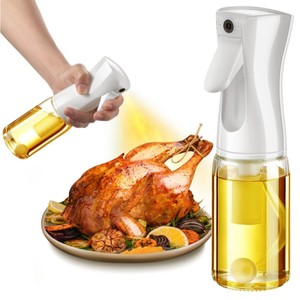Wholesale 200ml 220ml Clear Round Empty Olive Oil Sprayer Kitchen Cooking Mister Premium Glass Spritzer Bottle with Plastic Cap