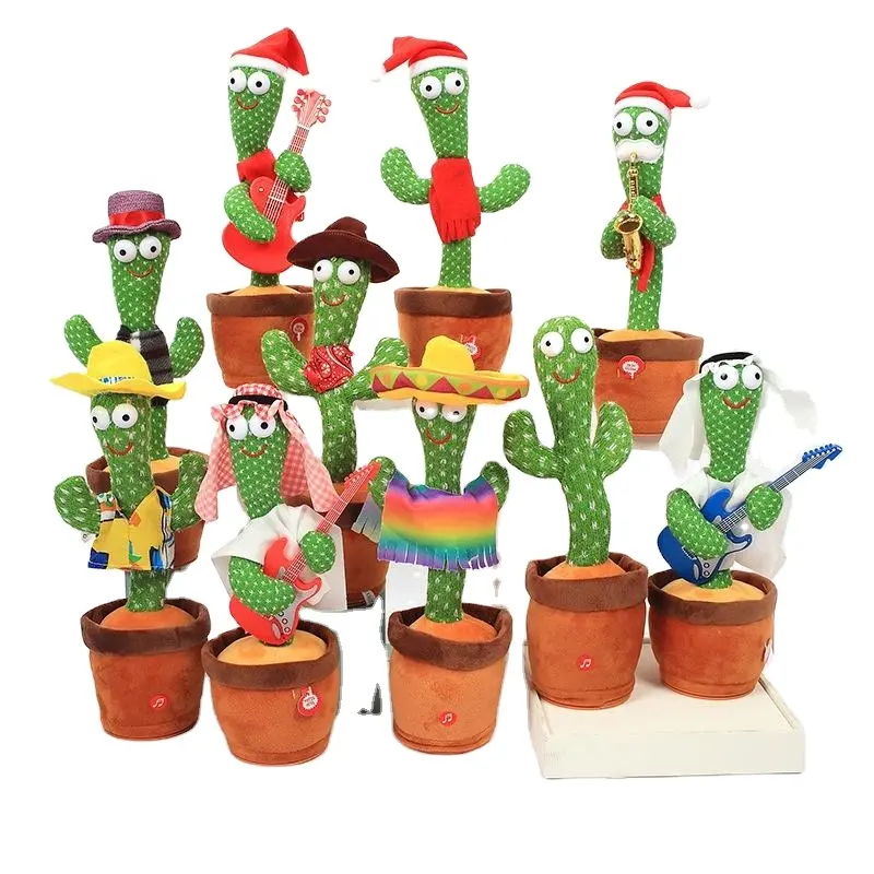 Eco-friendly Plush Fancy Dancing Cactus Talking Toy Cactus Toy Educational Toys for Kids