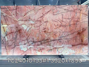 Dalle de quartzite rose Cristallo 3/4 "marbre de grande dalle de pierre poli pour carrelage mural de fond - Product Image 2