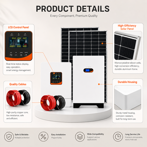Système solaire complet tout-en-un avec batterie au plomb-acide 51,2 V, panneaux solaires hybrides IP20, stockage d'énergie domestique au lithium-fer - Product Image 3