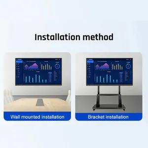 75 Inch Wall Mount Bracket Android 11 Infrared Touch Education Conference All-In-One Interactive Whiteboard Machine