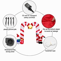 Modèle gonflable extérieur en forme d'arche de bonbons de Noël avec lumières LED pour la décoration de fête de Noël dans le jardin