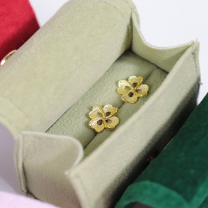 Custom Logo Small Travel Jewelry Storage <b>Box</b> for Women Velvet Snap Button Closure Jewelry Organizer EleQueen EQ533 - Product Image 4