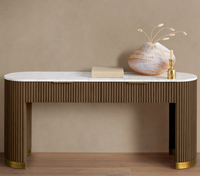 Console de rangement en bois massif Finnley, style américain traditionnel, avec tiroirs, pour entrée ou salon