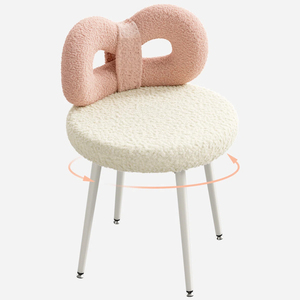 Silla de Peluche Rosa con Doble Anillo y Patas Blancas JIAMEIJIA - Venta al por Mayor OEM ODM - Product Image 5