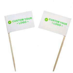 Wholesale Customized Any Design 65mm Wooden Toothpick <b>Mini</b> Stick Flag - Product Image 5